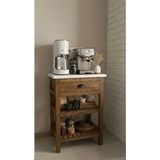 Silva Wood Craft Rustik Masif Ahşap Kahve Köşesi Çekmeceli 2 Raflı Servis Dolabı Doğal Ahşap Kahve Köşesi