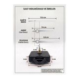 Silvanature Akar Saat Askılı Duvar Mekanizması Sessiz Duvar Saat Mekanizması 16 Mm Şaft - KT akrep-yelkovan-saniye