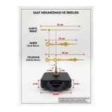 Silvanature Akar Saat Mekanizması Sessiz Duvar Saat Mekanizması 16 Mm Şaft -akrep-yelkovan-saniye-askılı