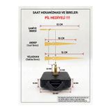 Silvanature Akar Saat Mekanizması Sessiz Duvar Saat Mekanizması 22 Mm Şaft -Modern akrep-yelkovan-saniye-askılı