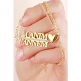 Silvano Jewelry 925 Ayar Gold Zirkon Taşlı Annem Gümüş Kolye