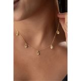 Silvano Jewelry 925 Ayar Gümüş Altın Kaplama Damla Model Şans Kolye