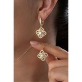 Silvano Jewelry 925 Ayar Gümüş Altın Kaplama İnci Küpe Kolye set