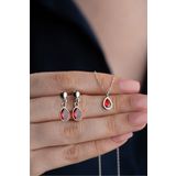 Silvano Jewelry 925 Ayar Gümüş Amatis Taşlı Damla Takı Seti