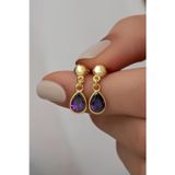Silvano Jewelry 925 Ayar Gümüş Amatist Taşlı Küpe