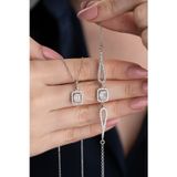 Silvano Jewelry 925 Ayar Gümüş Baget Taşlı (Kolye-Bileklik) Set