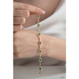Silvano Jewelry 925 Ayar Gümüş Baget Zümrüt Model Bileklik