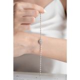 Silvano Jewelry 925 Ayar Gümüş Beyaz Taşlı Lotus Çiçeği Suyolu Bileklik