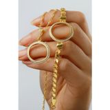 Silvano Jewelry 925 Ayar Gümüş Çeyrek Altın Için Pullu Zincir Bileklik & Kolye Set