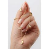 Silvano Jewelry 925 Ayar Gümüş Gold Kelebek Şans Kolye