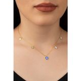 Silvano Jewelry 925 Ayar Gümüş Gold Mineli Şans Kolye