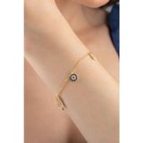 Silvano Jewelry 925 Ayar Gümüş Gold Şans Bileklik