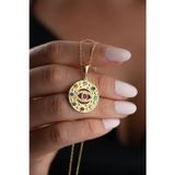 Silvano Jewelry 925 Ayar Gümüş Göz Model Çakra Madalyon Kolye Bereket Kolye