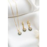 Silvano Jewelry 925 Ayar Gümüş Göz Nazarlı Kolye Küpe Seti
