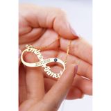 Silvano Jewelry 925 Ayar Gümüş Iki Isimli Sonsuzluk Kolyesi