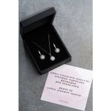 Silvano Jewelry 925 Ayar Gümüş Işıklı Kutu Beyaz Taşlı Lotus Takı (Kolye-Küpe) Seti