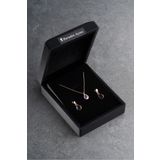 Silvano Jewelry 925 Ayar Gümüş Işıklı Kutuda Amatis Taşlı Damla Takı Seti