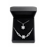 Silvano Jewelry 925 Ayar Gümüş Işıklı Kutuda Lotus Takı (Kolye-Bileklik) Set