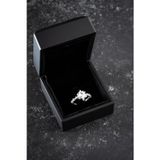 Silvano Jewelry 925 Ayar Gümüş Işıklı Kutuda Pırlanta Işıltılı Oval Taşlı Özel Tasarım Yüzük