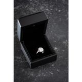 Silvano Jewelry 925 Ayar Gümüş Işıklı Kutuda Pırlanta Işıltılı Özel Lotus Çiçeği Yüzük