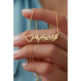 Silvano Jewelry 925 Ayar Gümüş Isimli Kalp Ritim Kolyesi