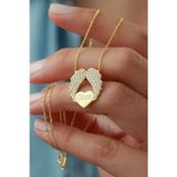 Silvano Jewelry 925 Ayar Gümüş Isimli Kanatlı Kalp Kolye