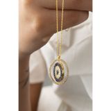 Silvano Jewelry 925 Ayar Gümüş Isimli Nazarlı Çift Taraflı Kolye