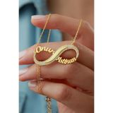 Silvano Jewelry 925 Ayar Gümüş Isimli Taşlı Sonsuzluk Kolyesi