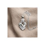 Silvano Jewelry 925 Ayar Gümüş Kalp Taşlı Anne Bebek Kolye