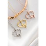 Silvano Jewelry 925 Ayar Gümüş Kalpli Ayak Izi Kolye