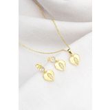 Silvano Jewelry 925 Ayar Gümüş Kalpli Takı Seti