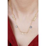 Silvano Jewelry 925 Ayar Gümüş Kişiye Özel Isimli Nazar Boncuklu Kolye