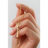 Silvano Jewelry 925 Ayar Gümüş Kişiye Özel Italik Isimli Kolye (Gold)