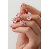 Silvano Jewelry 925 Ayar Gümüş Lotus Çiçeği Takı Seti