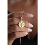 Silvano Jewelry 925 Ayar Gümüş Opal Taşlı Çakra Model Madalyon Şans Kolye