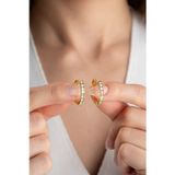 Silvano Jewelry 925 Ayar Gümüş Renkli Taşlı Küçük Boy Halka Küpe