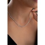 Silvano Jewelry 925 Ayar Gümüş Rodyum Kaplama Özel Tasarım Taşlı Kolye