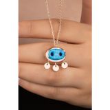 Silvano Jewelry 925 Ayar Gümüş Rose Süryani Gözü Kolye