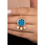 Silvano Jewelry 925 Ayar Gümüş Rose Süryani Gözü Yuvarlak Kolye