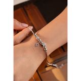 Silvano Jewelry 925 Ayar Gümüş Sallantılı Taşlı Yıldızlı Toplu Bileklik