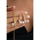 Silvano Jewelry 925 Ayar Gümüş Sedefli Kuş (Kolye-Küpe) Set