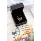Silvano Jewelry 925 Ayar Gümüş Siyah Taşlı Kelebek Kolye