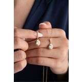 Silvano Jewelry 925 Ayar Gümüş Tektaş Takı (Kolye-Küpe) Seti