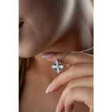 Silvano Jewelry 925 Ayar Gümüş Yeşil Taşlı Manolya Çiçeği Kolye