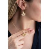 Silvano Jewelry 925 Ayar Gümüş Zirkon Taşlı Yelpaze (Kolye-Küpe) Set