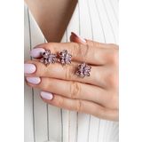 Silvano Jewelry 925 Ayar Lotus Çiçeği Gümüş Kolye Küpe Set