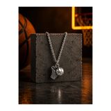 Silvari Silver Basketbol Topu ve Çember 925 Ayar Gümüş Kolye - Basketbol Kolye Ucu - Spor Takıları