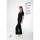 Silvatica Premium Workwear Silvatica Marfa® Kadın Medikal Pantolon Regular (Uzunboy) Scrubs Alt Cerrahi Hemşire Forması Hastane - Siyah - XL