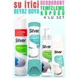 Silver 4'lü Bakım Seti - Su I?tici Sprey Temizleme Köpüğü Ultra Beyaz Ayakkabı Boyası Deodorant