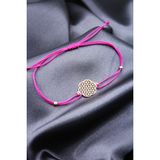 Silver And Silver 925 Ayar Gümüş Yeni Yaşam Çiçeği Mor Renk Makrome Bileklik